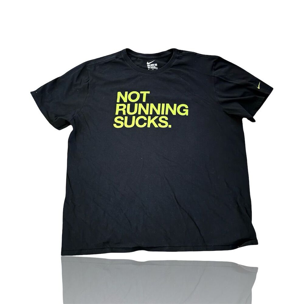 Nike Men's XL Black "Not Running Sucks" Graphic T-Shirt Short Sleeve